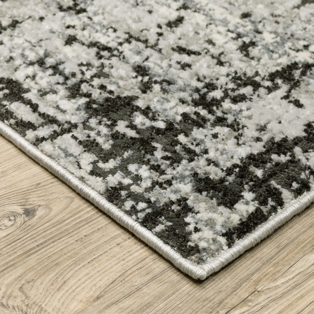 Oriental Weavers Sphinx Caravan 4153Q Grey/ Black Rugs - corner detail
