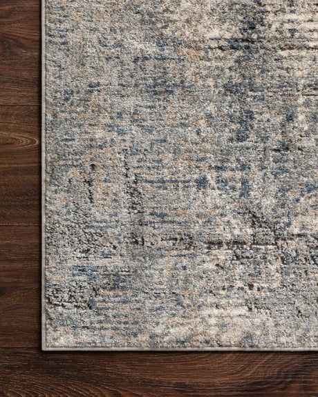Loloi Teagan Tea-05 Denim/Slate Rugs - corner on wood