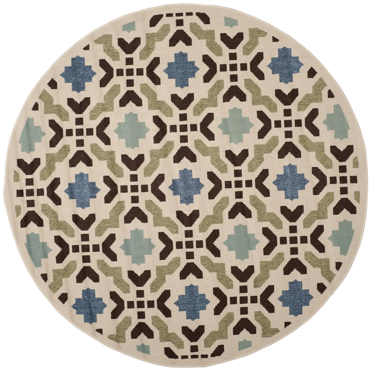 Safavieh Veranda 6'-7" x 6'-7" Rug in Cream / Aqua