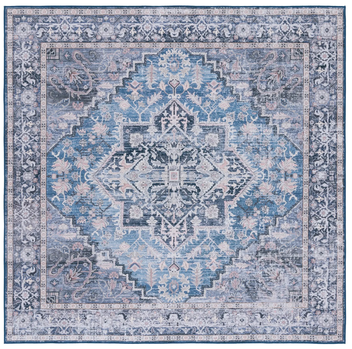 Safavieh Tucson 6'-0" x 6'-0" Rug in Blue / Charcoal