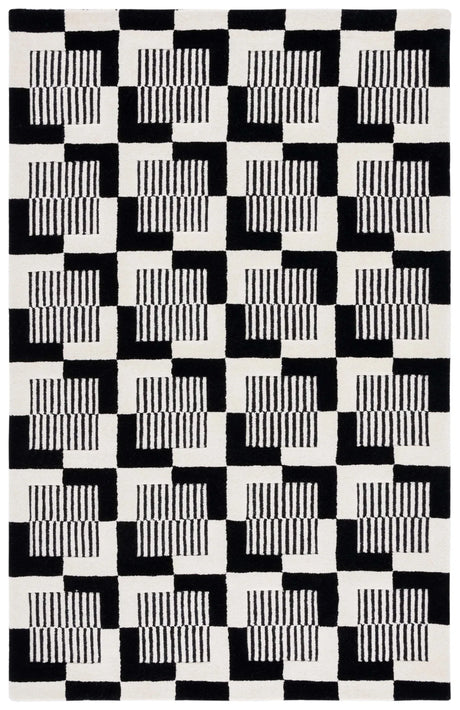 Safavieh Metro 4'-0" x 6'-0" Rug in Black / Ivory