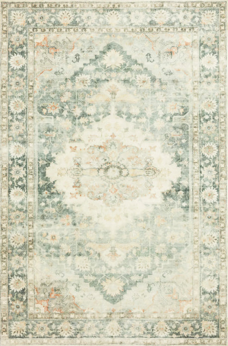 Loloi Rosette Ros-08 Teal/Ivory Rugs - main flat