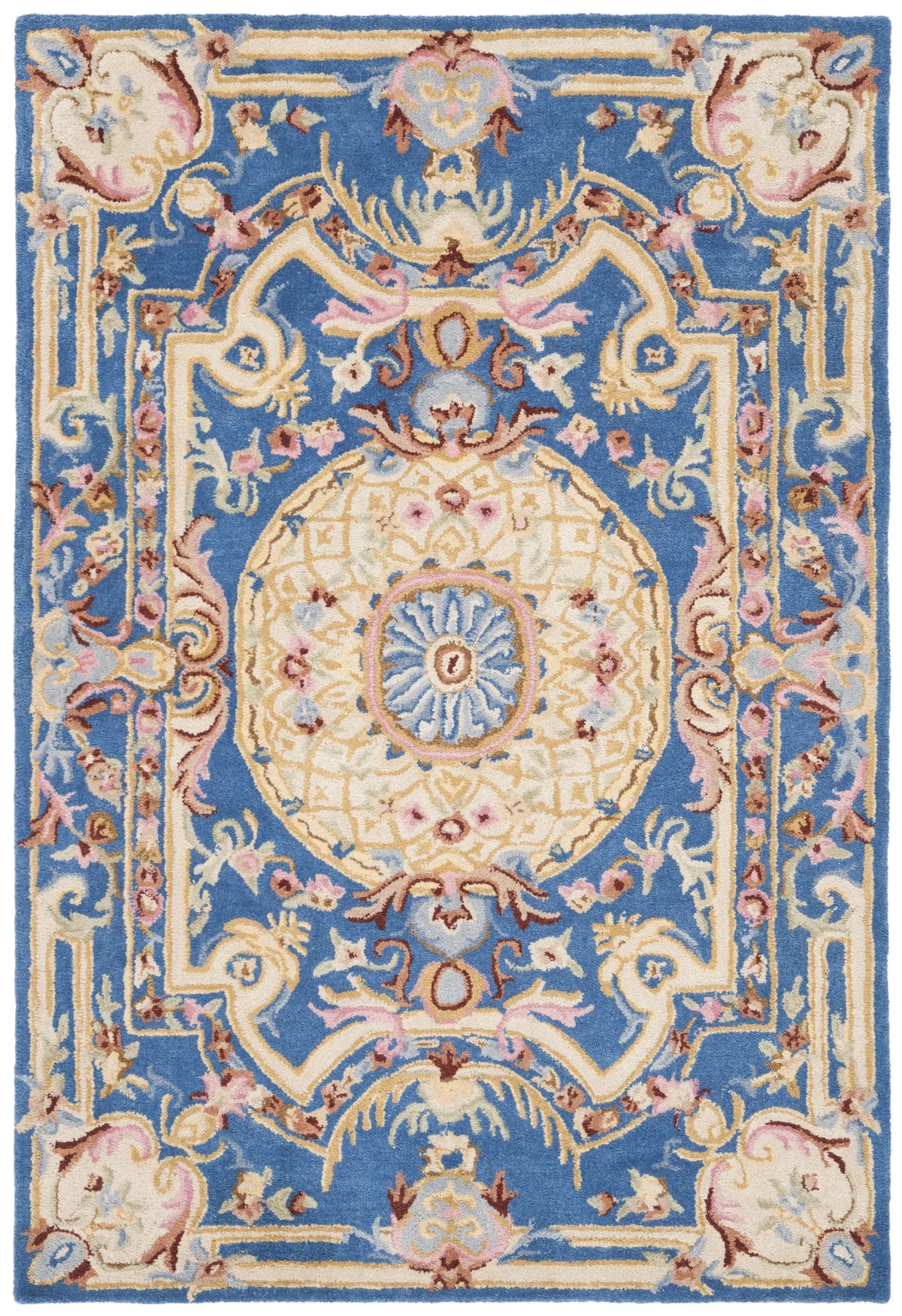 Safavieh Savonnerie 4'-0" x 6'-0" Rug in Blue / Ivory