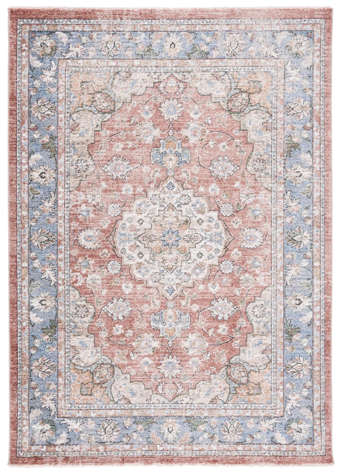 Safavieh Jasmine 4'-5" x 6'-5" Rug in Rust / Blue