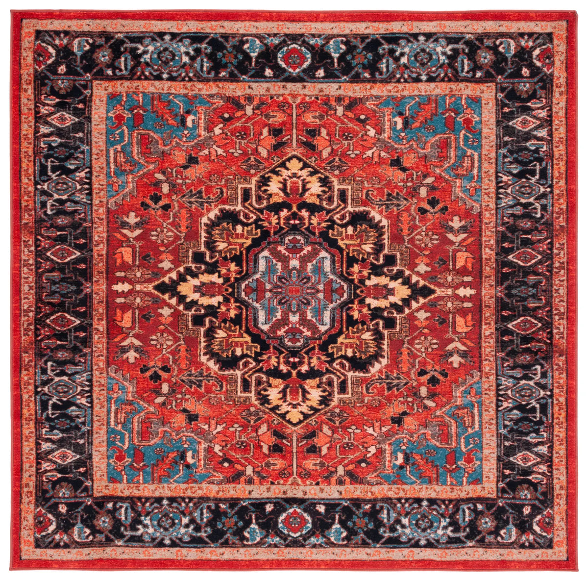 Safavieh Riviera 6'-7" x 6'-7" Rug in Red / Blue