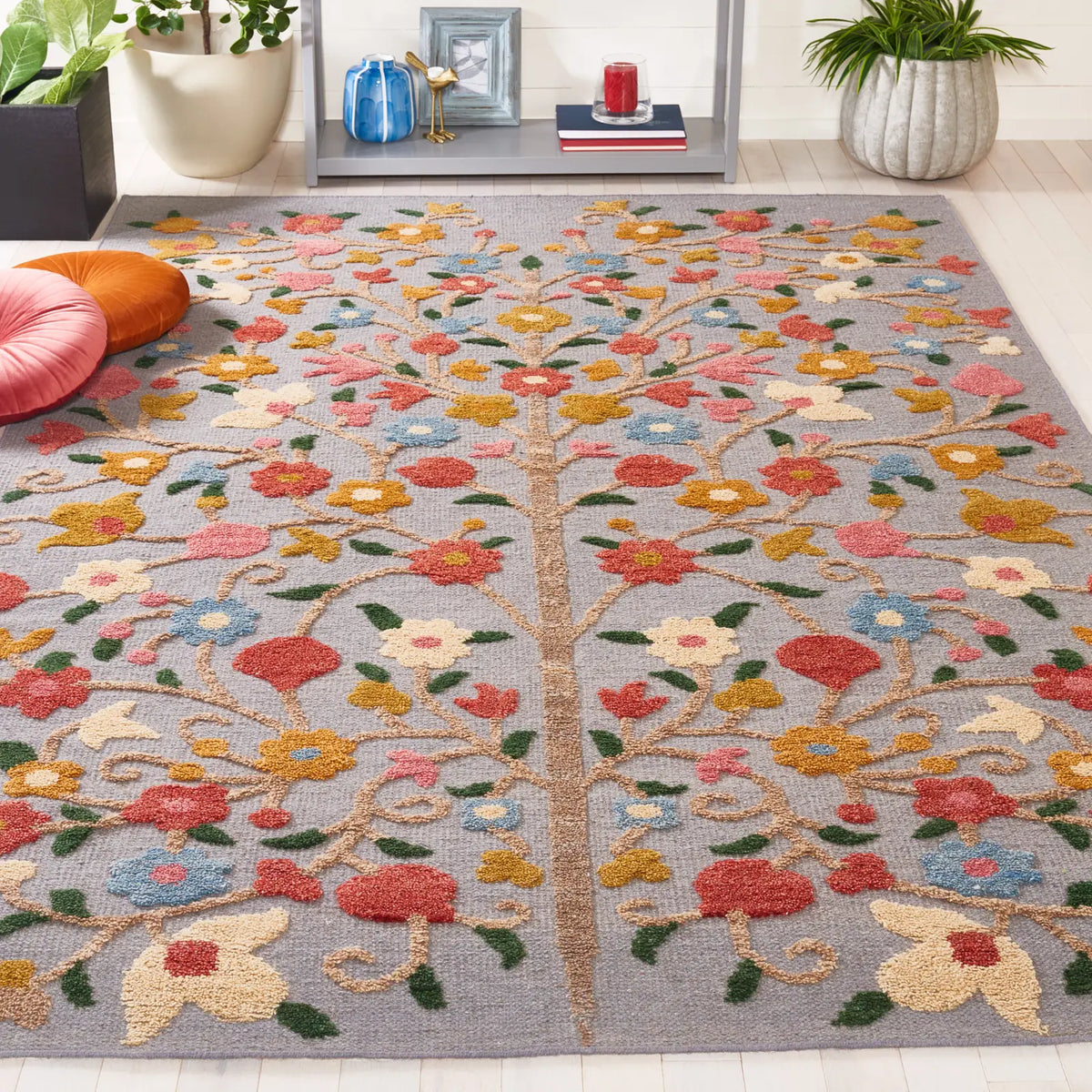 Safavieh Kenya 6'-0" x 9'-0" Rug in Grey / Pink