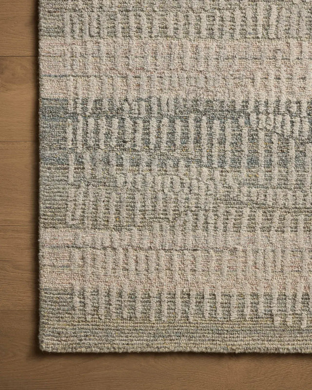 Loloi Elias Ela-02 Earth/Blush Rug - corner on wood