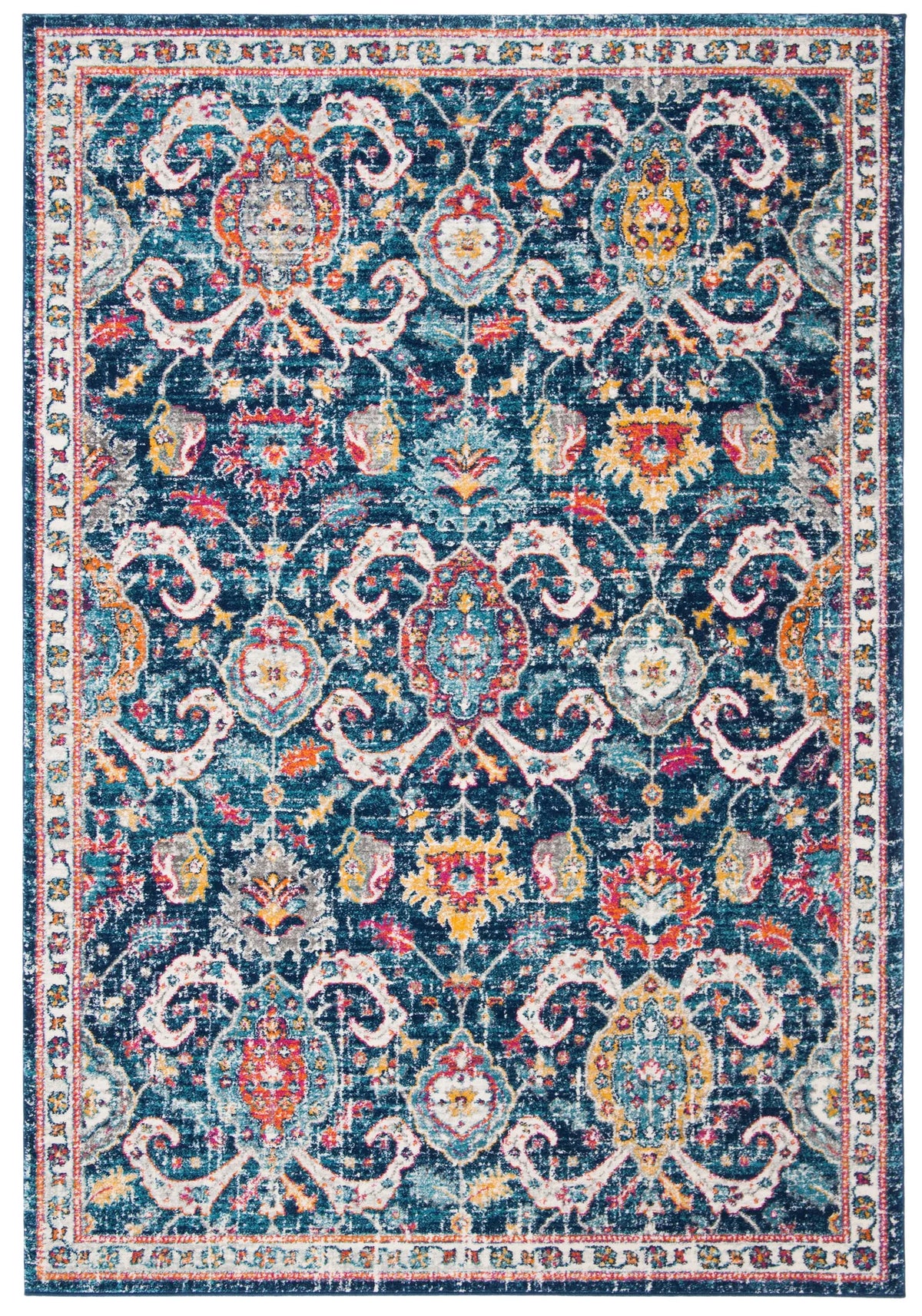 Safavieh Evoke 4'-0" x 6'-0" Rug in Navy / Fuchsia