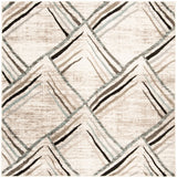 Safavieh Amsterdam 5'-1" x 5'-1" Rug in Cream / Charcoal