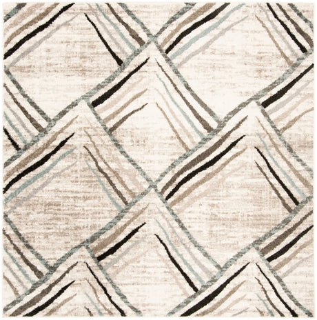 Safavieh Amsterdam 5'-1" x 5'-1" Rug in Cream / Charcoal