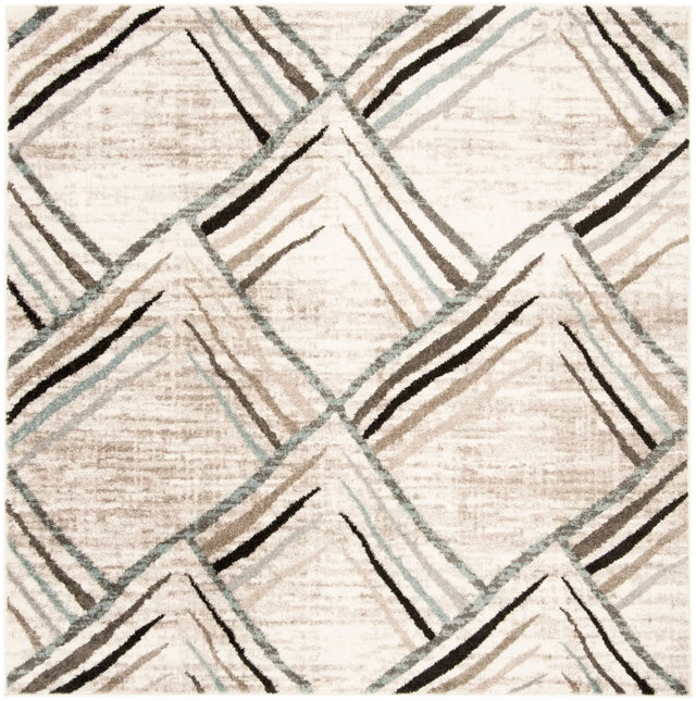 Safavieh Amsterdam 5'-1" x 5'-1" Rug in Cream / Charcoal