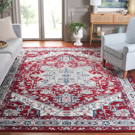 Safavieh Brentwood 10'-0" x 13'-0" Rug in Red / Ivory