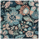 Safavieh Jardin 6'-0" x 6'-0" Rug in Charcoal / Blue