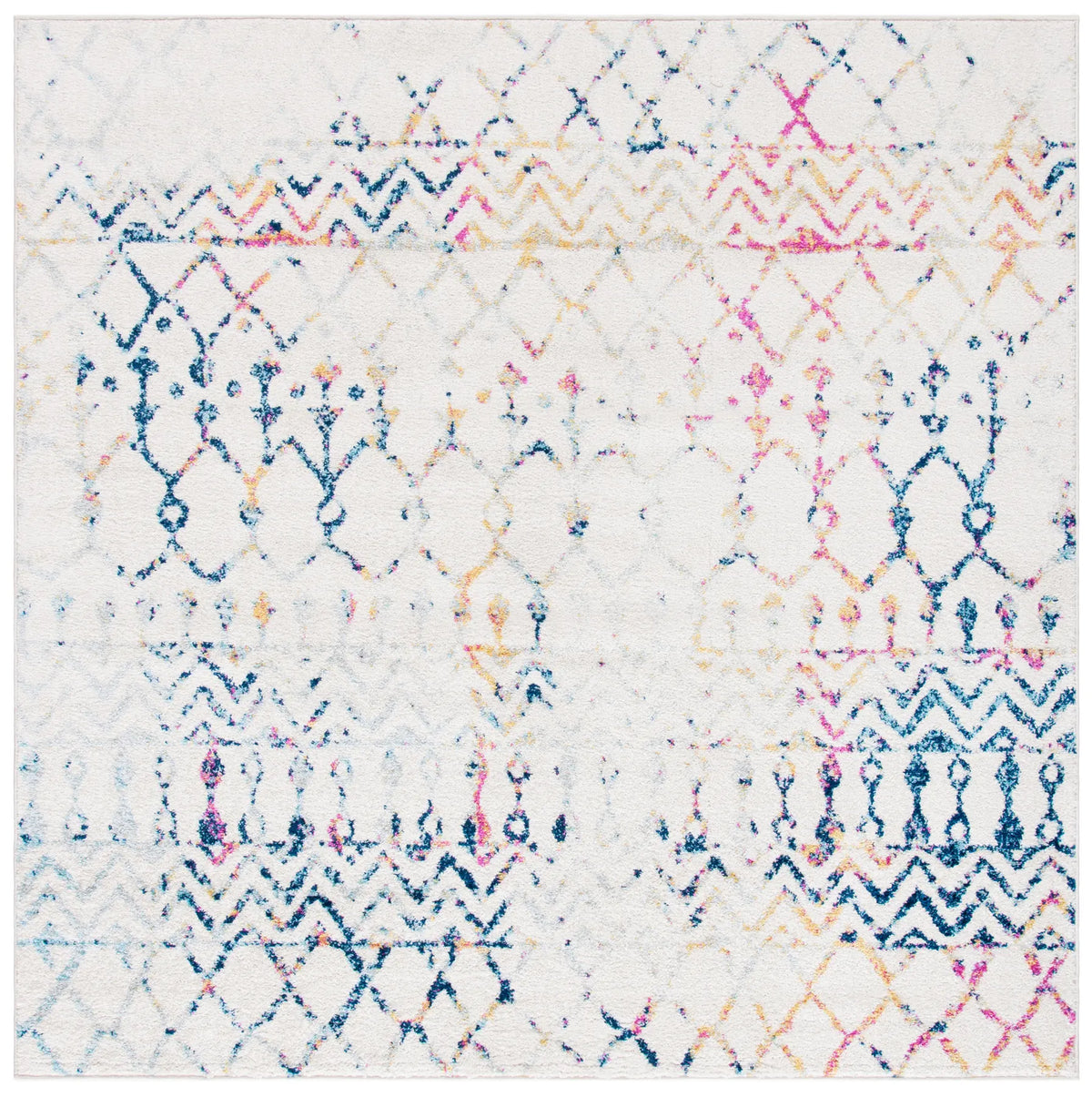 Safavieh Tulum 6'-7" x 6'-7" Rug in Ivory / Blue