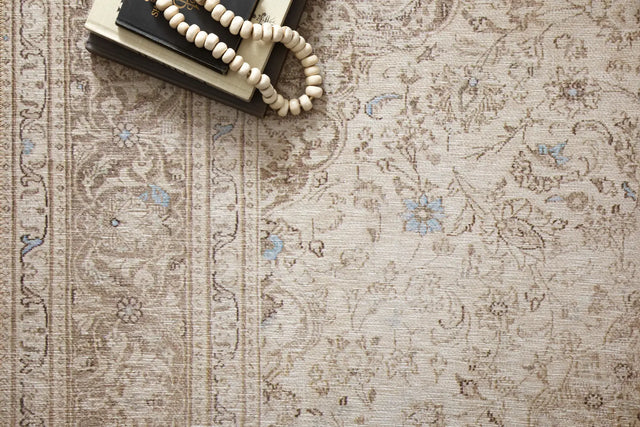 Loloi Loren Lq-03 Sand / Taupe Rugs - styled aerial 1