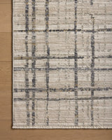 Loloi Wade Wae-05 Beige/Midnight Rug - corner on wood