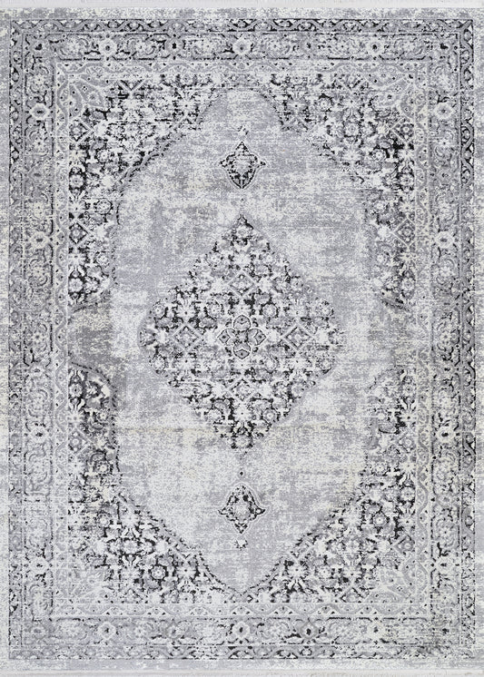 Couristan Marblehead Center Medallion 2533/0571 Charcoal-Grey Area Rug