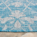 Safavieh Courtyard 6'-7" x 6'-7" Rug in Aqua / Grey
