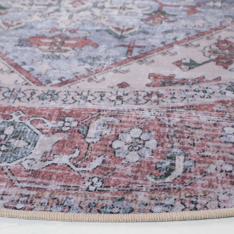 Safavieh Tucson 5'-0" x 5'-0" Rug in Grey Blue / Rust