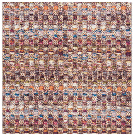 Safavieh Barbados 500 6'-6" x 6'-6" Rug in Purple / Green Rust