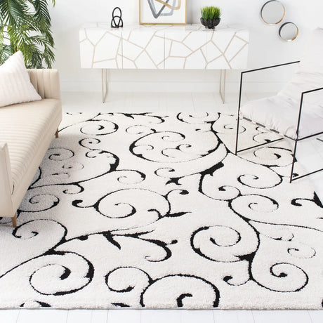 Safavieh Florida Shag 9'-6" x 13'-0" Rug in Ivory / Black