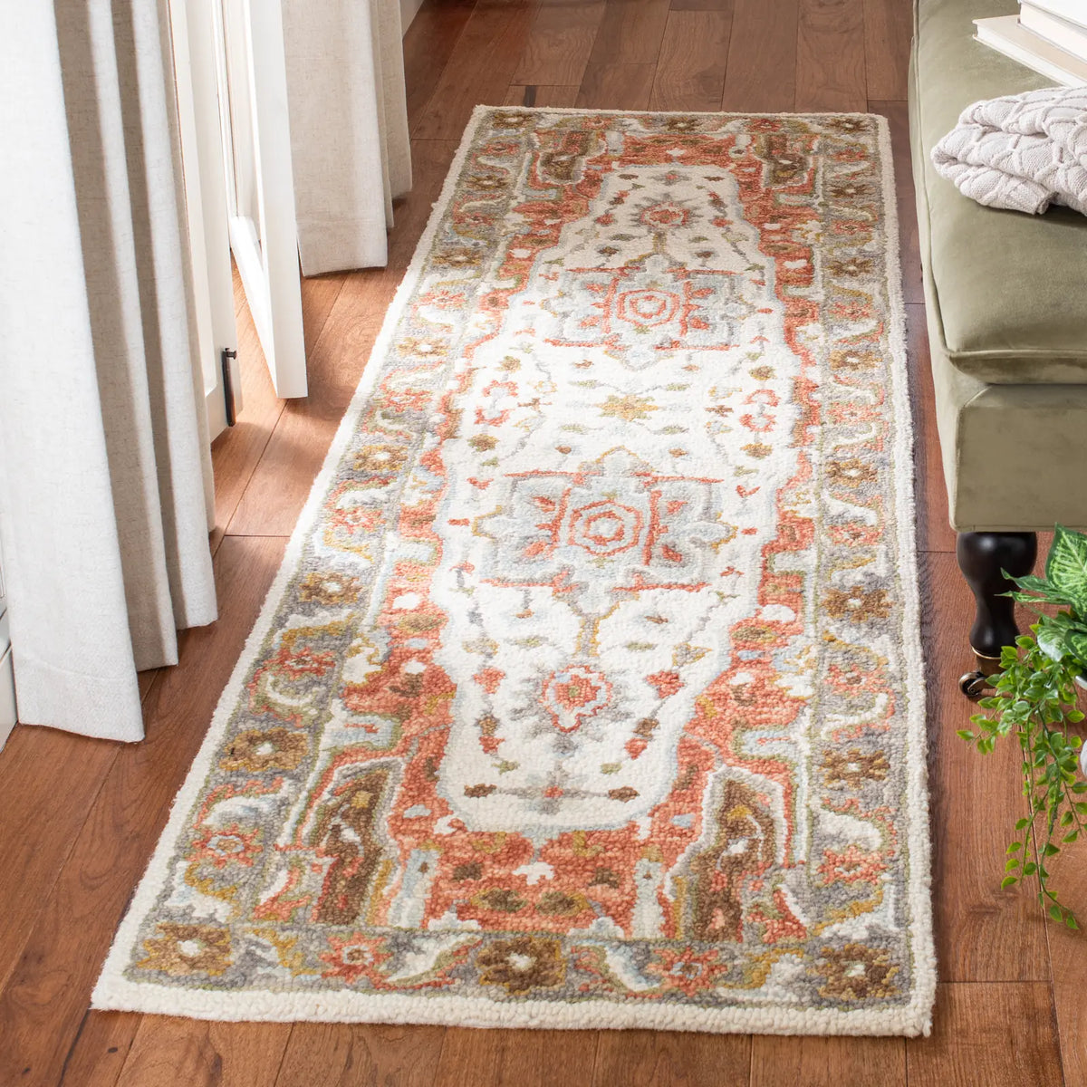Safavieh Trace 2'-3" x 8'-0" Rug in Ivory / Red