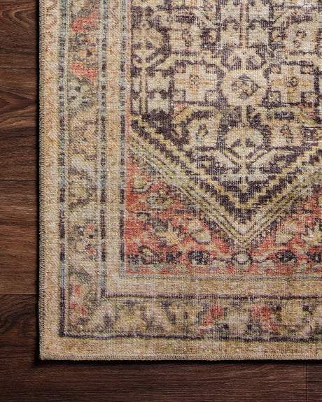 Loloi Loren Lq-17 Charcoal/Multi Rugs - corner on wood