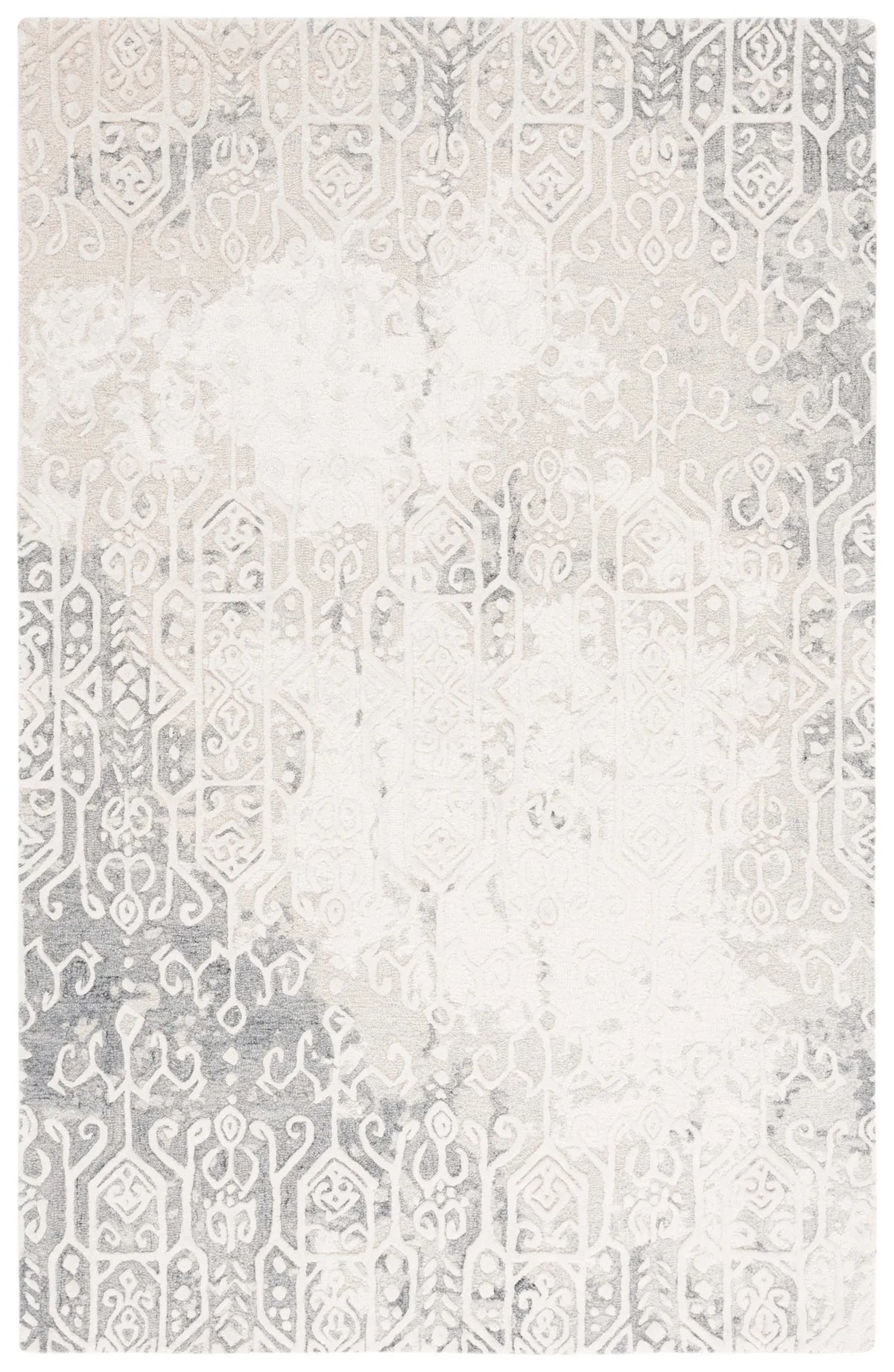 Safavieh Ebony 4'-0" x 6'-0" Rug in Silver / Ivory