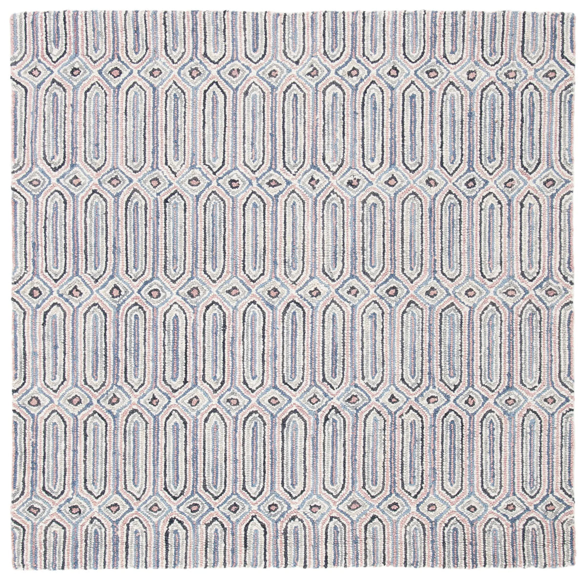 Safavieh Micro-Loop 5'-0" x 5'-0" Rug in Pink / Grey