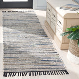 Safavieh Rag Rug 2'-3" x 8'-0" Rug in Light Blue / Black