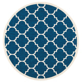 Safavieh Courtyard 5'-3" x 5'-3" Rug in Navy / Beige