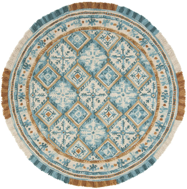 Safavieh Blossom 6'-0" x 6'-0" Rug in Ivory / Teal