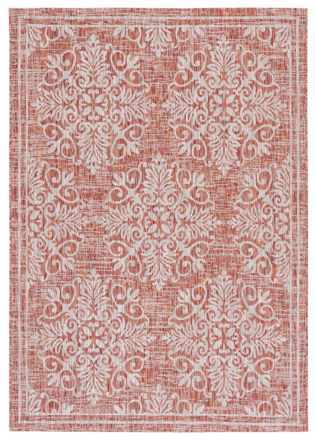 Safavieh Courtyard 4'-5" x 6'-5" Rug in Red / Ivory