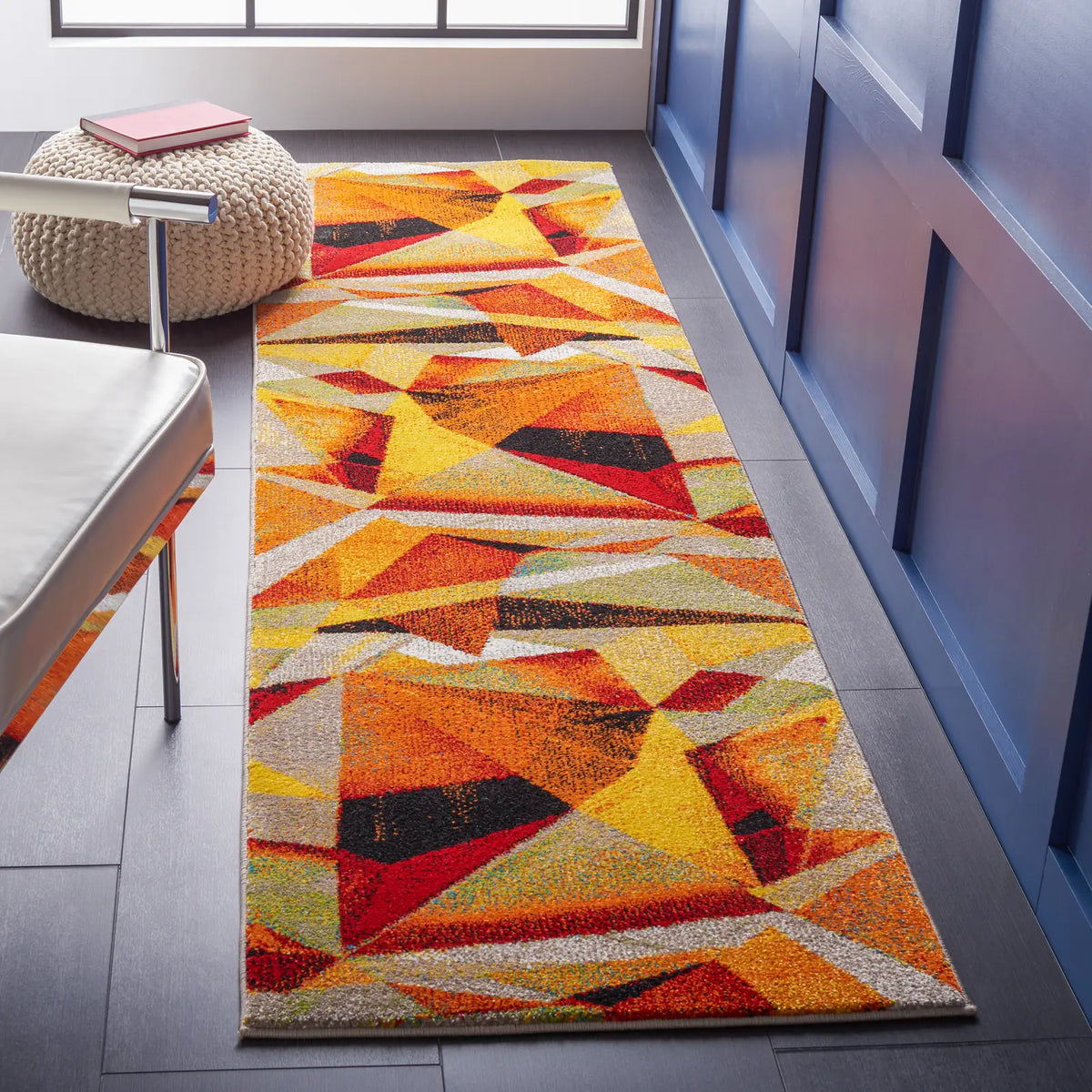 Safavieh Porcello 2'-3" x 8'-0" Rug in Orange / Red