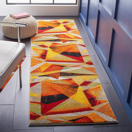 Safavieh Porcello 2'-3" x 8'-0" Rug in Orange / Red
