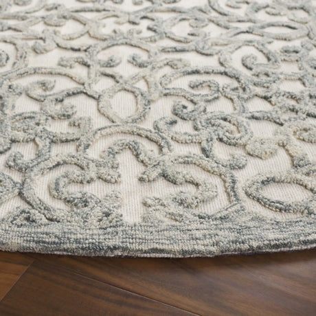Safavieh Trace 6'-0" x 6'-0" Rug in Charcoal / Ivory