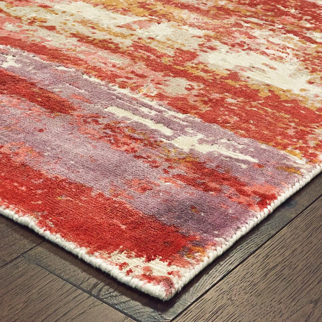 Oriental Weavers Sphinx Formations 70004 Pink / Red Rugs - corner detail