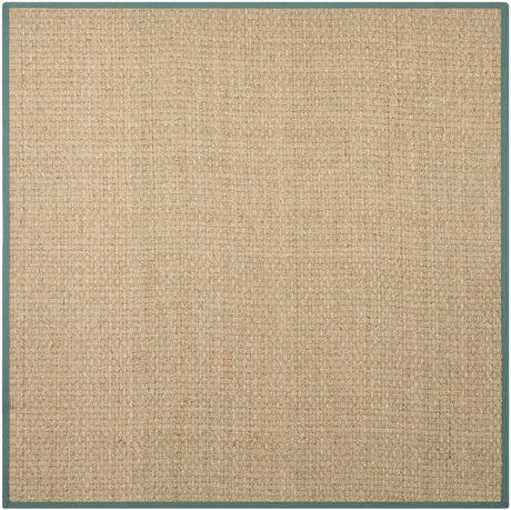 Safavieh Natural Fiber 8'-0" x 8'-0" Rug in Natural / Dusty Teal Blue