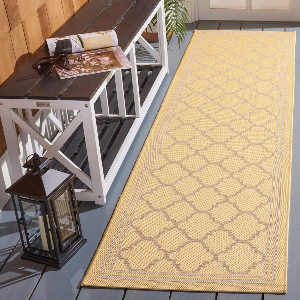 Safavieh Courtyard 2'-3" x 8'-0" Rug in Gold / Beige