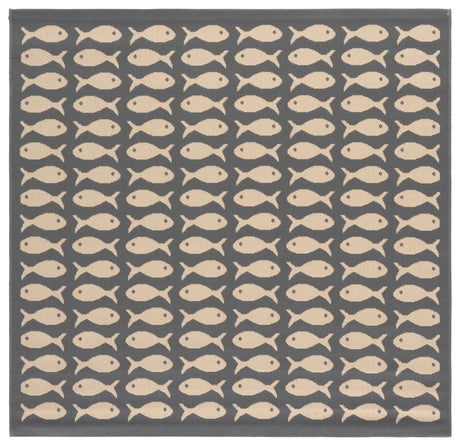 Safavieh Courtyard 5'-3" x 5'-3" Rug in Grey / Beige