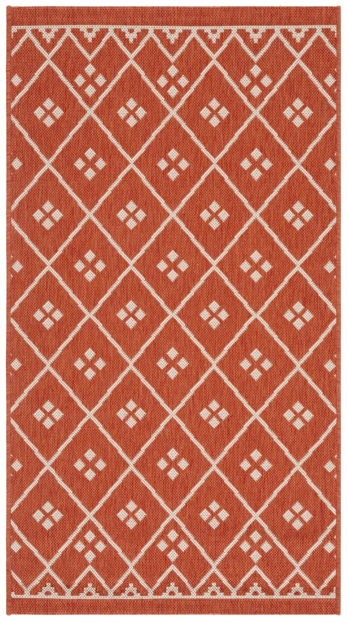 Safavieh Courtyard 2'-7" x 5'-0" Rug in Terracotta / Light Beige