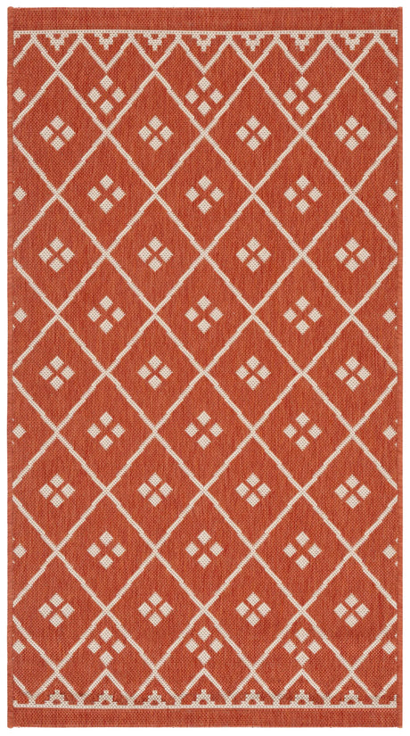 Safavieh Courtyard 2'-7" x 5'-0" Rug in Terracotta / Light Beige