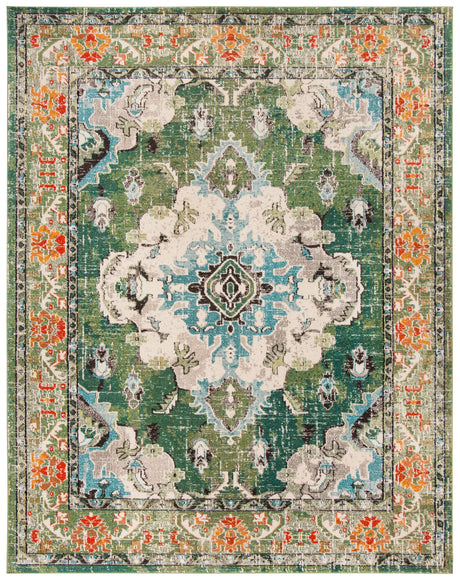 Safavieh Monaco 10'-0" x 14'-0" Rug in Forest Green / Light Blue