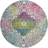 Safavieh Watercolor 5'-3" x 5'-3" Rug in Ivory / Fuchsia