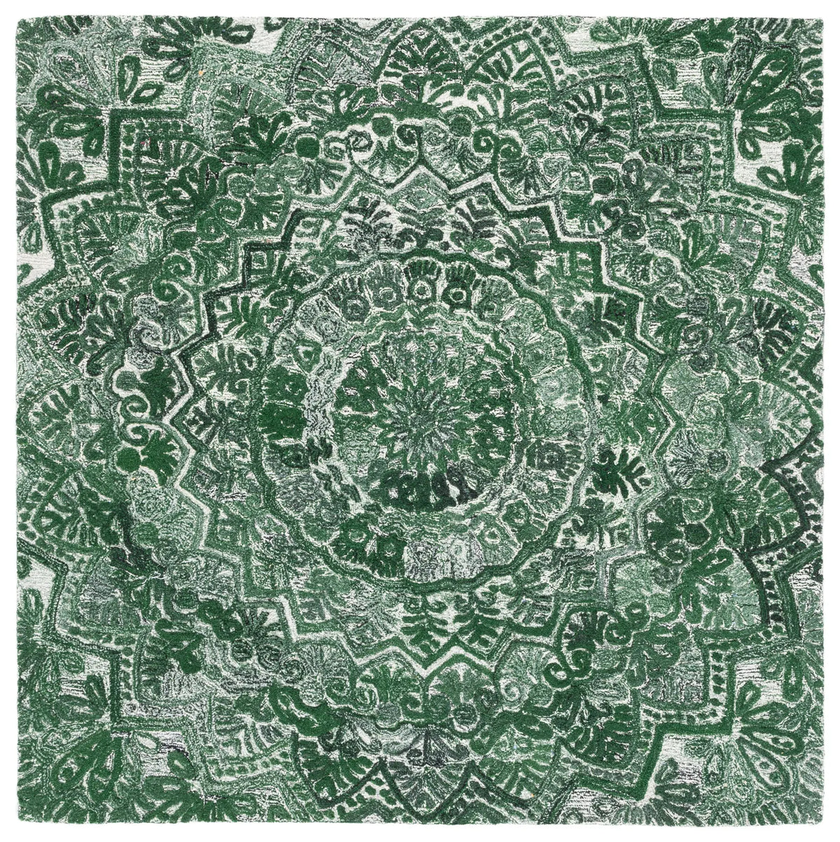 Safavieh Marquee 6'-0" x 6'-0" Rug in Green / Ivory