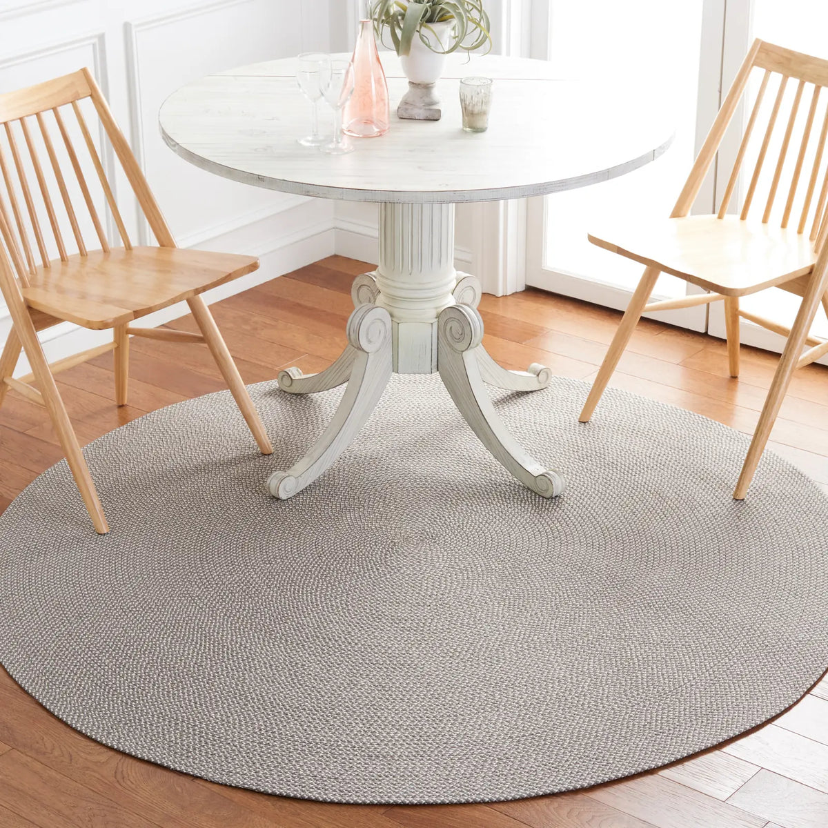 Safavieh Braided 5'-0" x 5'-0" Rug in Grey / Ivory