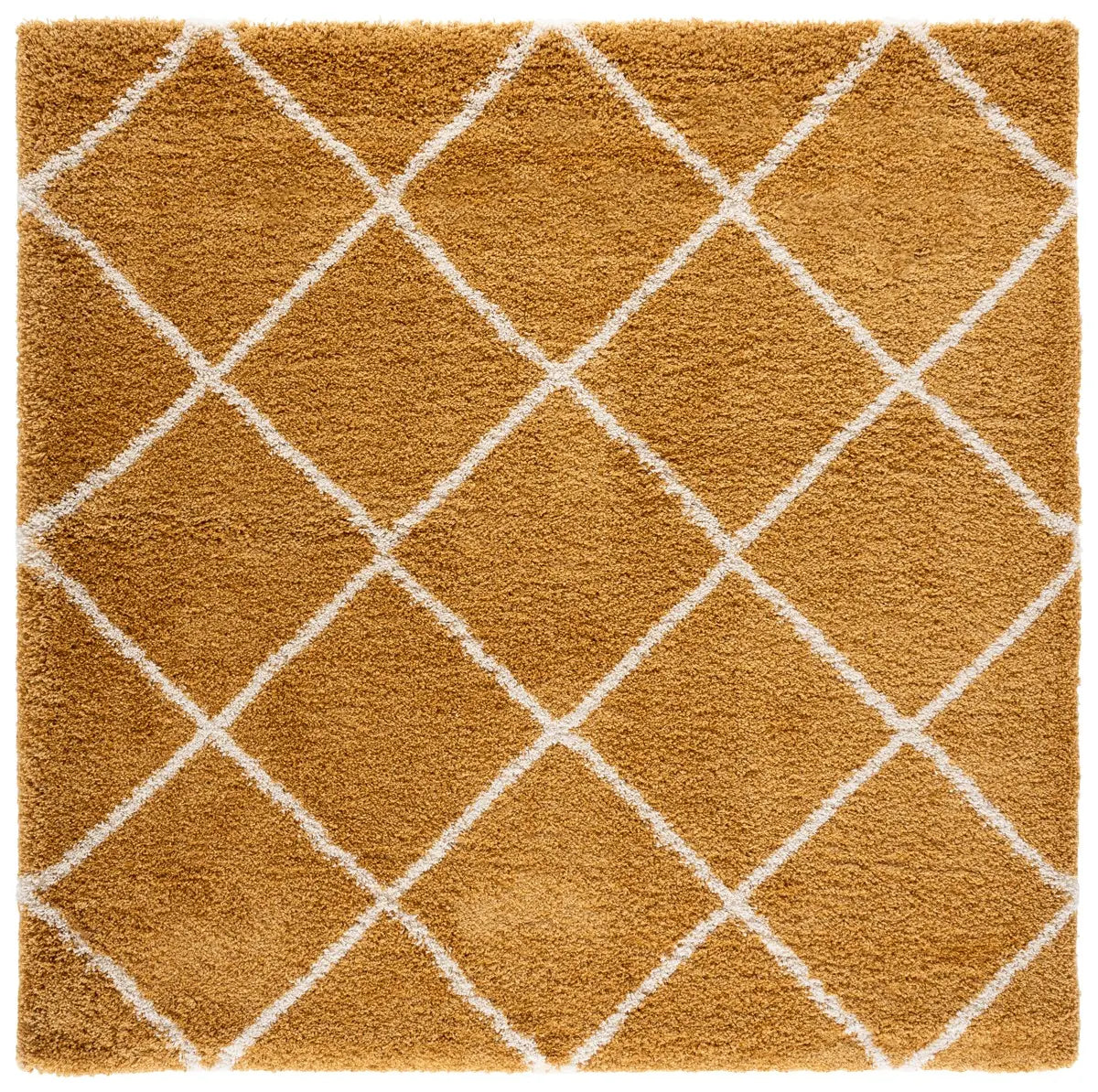 Safavieh Hudson Shag 7'-0" x 7'-0" Rug in Gold / Ivory