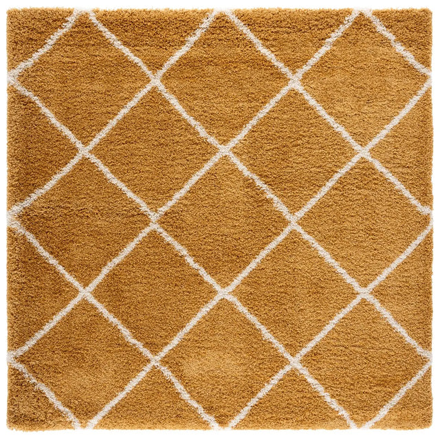 Safavieh Hudson Shag 7'-0" x 7'-0" Rug in Gold / Ivory
