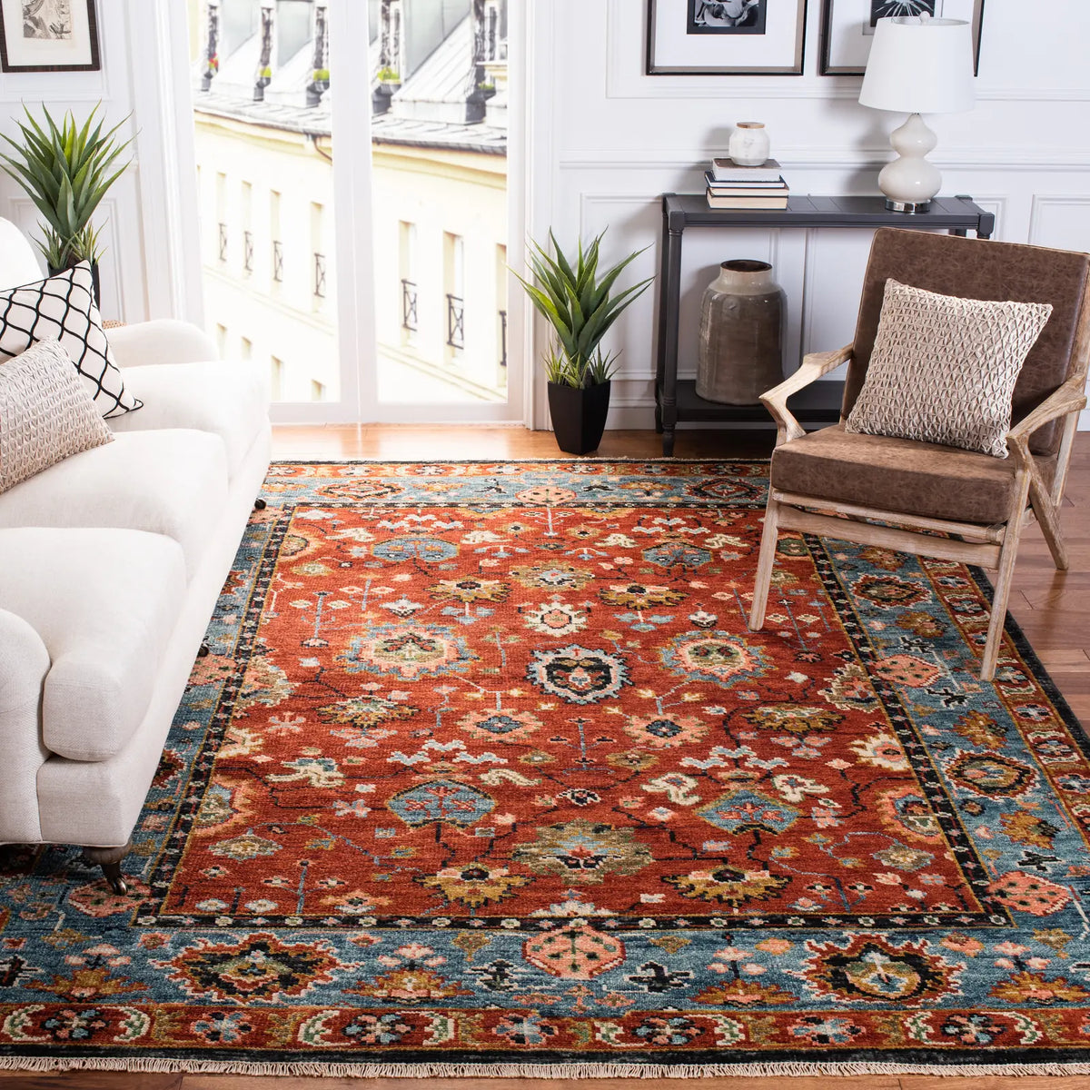 Safavieh Samarkand 10'-0" x 14'-0" Rug in Red / Blue