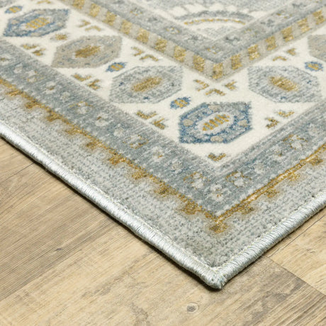 Oriental Weavers Sphinx Ellington Ell02 Blue/ Grey Rug - corner detail